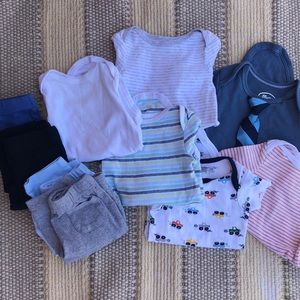Boys 3-6 Month Bundle pants and Onsies